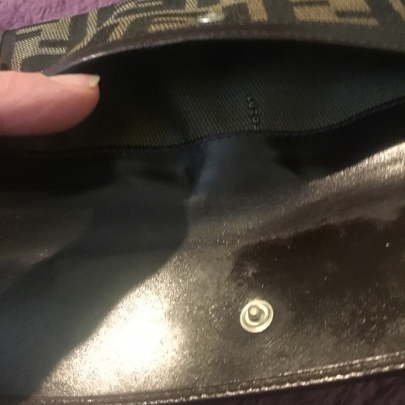 Vintage Authentic FENDI Zucca Bifold Long Wallet Brown Canvas/Leather - Picture 14 of 16